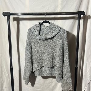 Grey loose turtleneck sweater